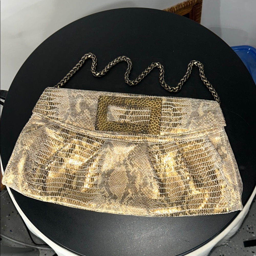 Inge Christopher gold shoulder bag/ clutch